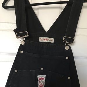 Black Short Overalls Vintage Jou Jou